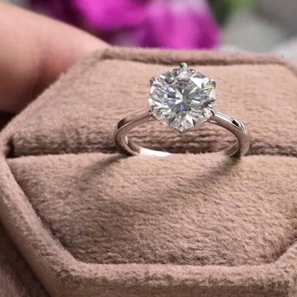 Unique Engagement 4CT Tulip , Cathedral setting ring white gold plated size 8 - Picture 7 of 9